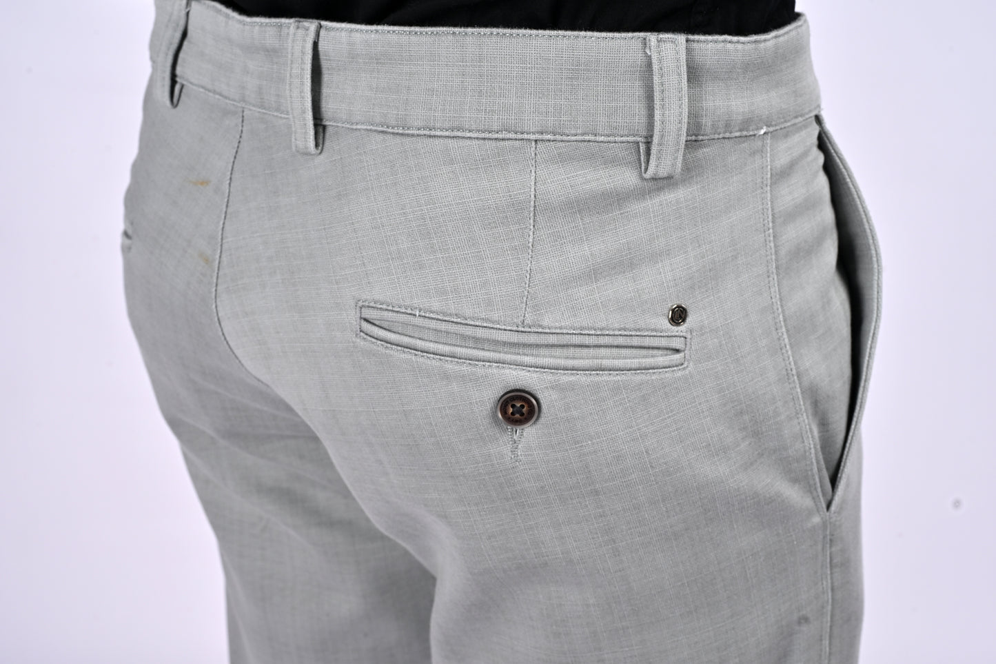 UrbanCross 4-Way Stretch Premium Tailor-Fit Textured Grey Trousers | 65% Cotton 33% Poly 2% Spandex