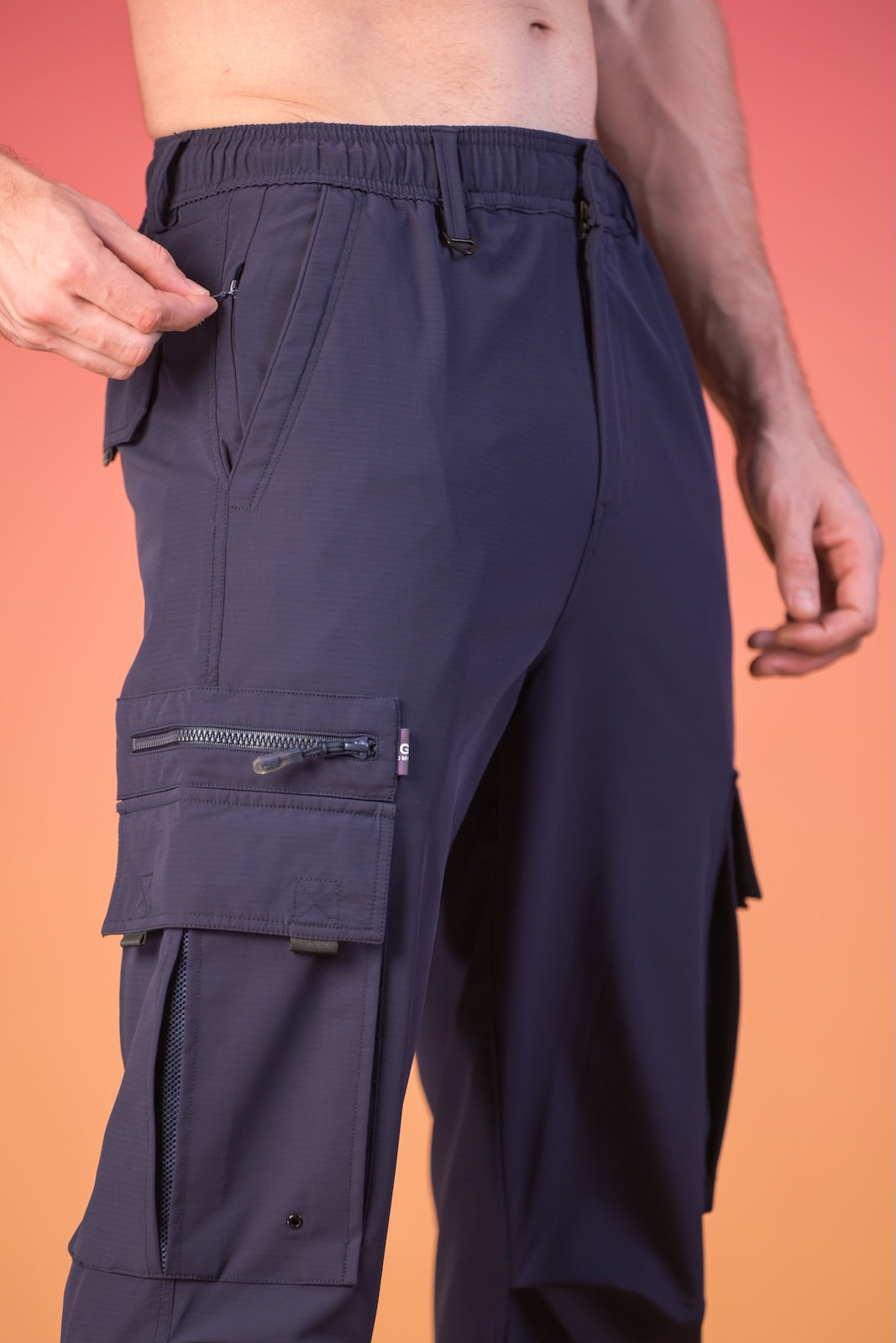 Men’s Soft Polyester Cargo Pants Navy