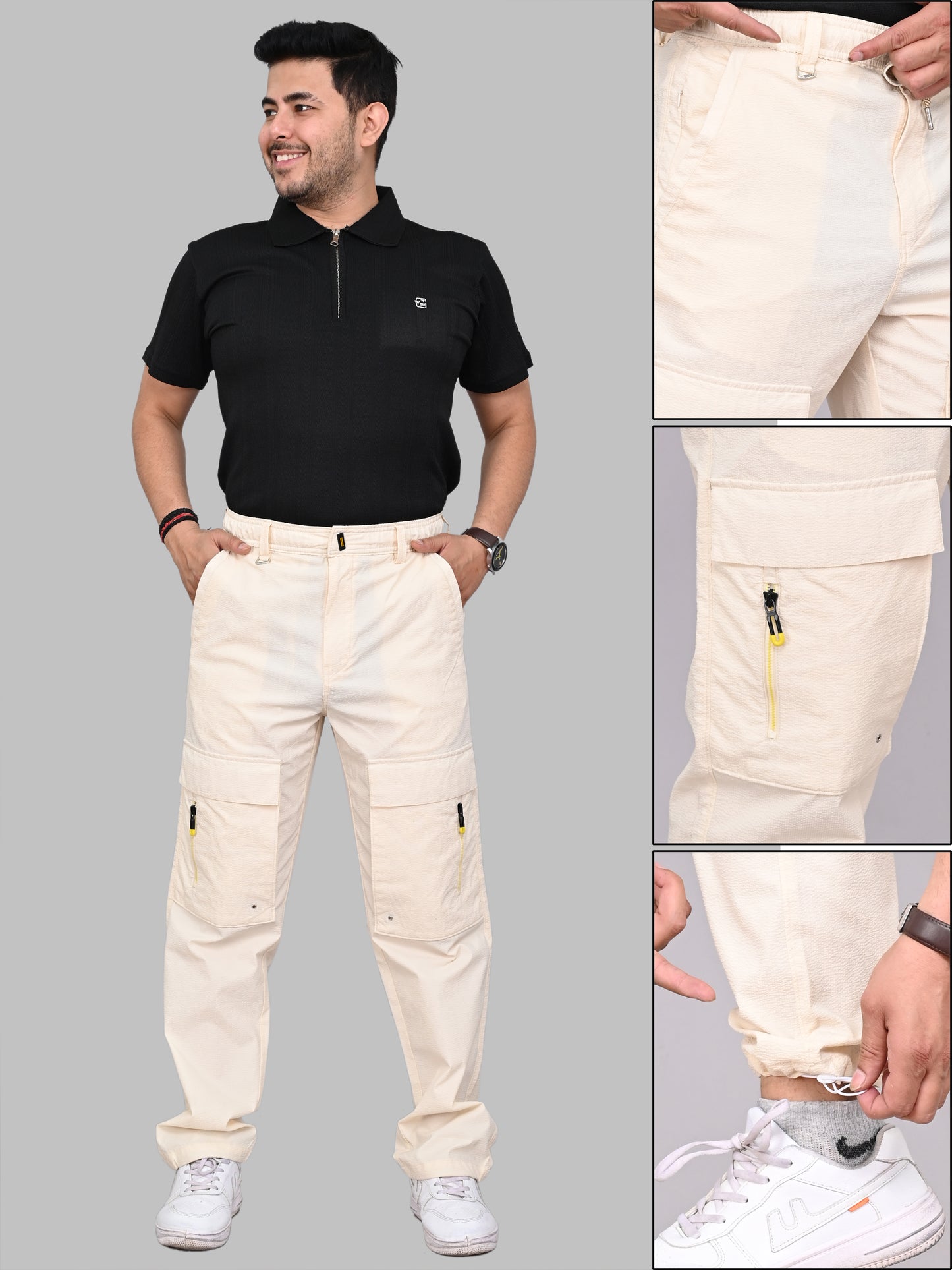 Wide-Leg Cargo Trousers
