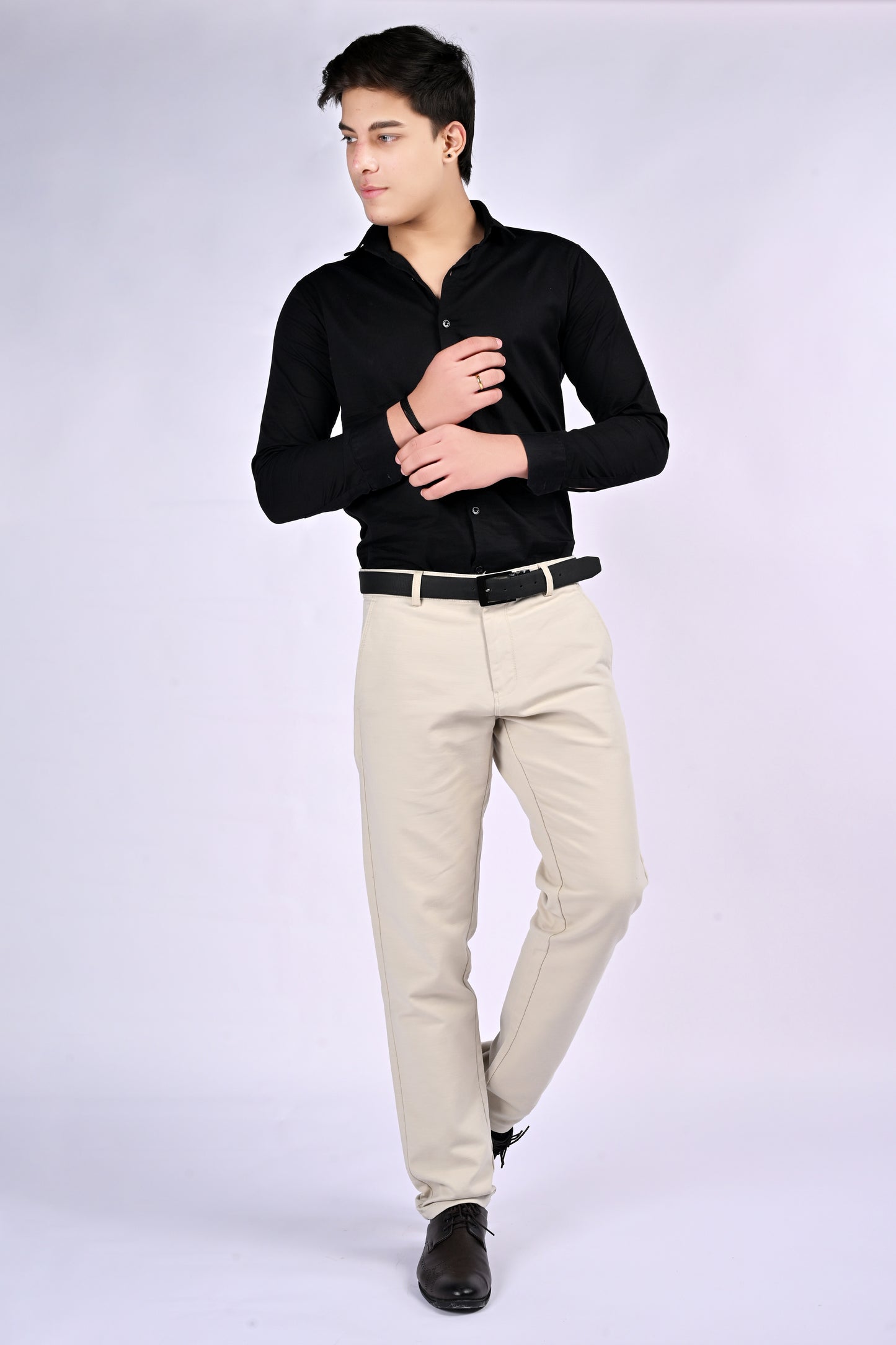 NextGen FlexTailor Smart Casual Cotton-Stretch Cream Chinos