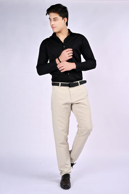 NextGen FlexTailor Smart Casual Cotton-Stretch Cream Chinos