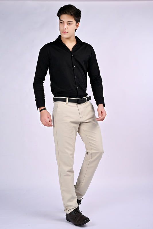 NextGen FlexTailor Smart Casual Cotton-Stretch Cream Chinos