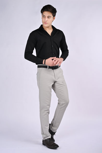 NextGen FlexTailor Smart Casual Cotton-Stretch Silver Chinos