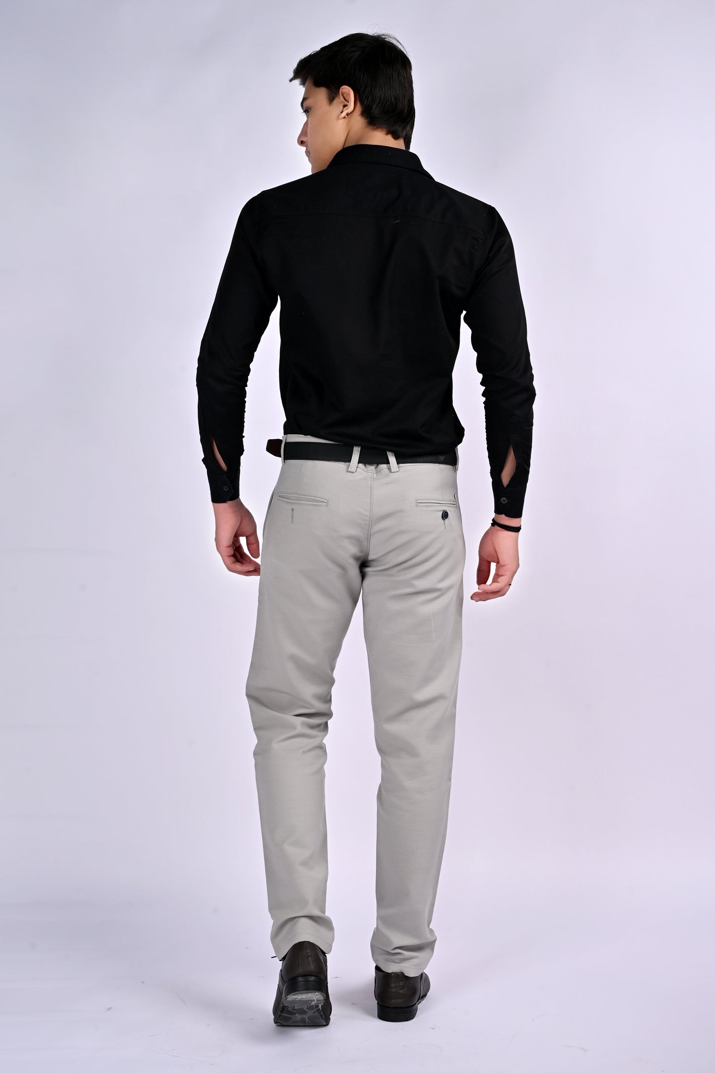 NextGen FlexTailor Smart Casual Cotton-Stretch Silver Chinos