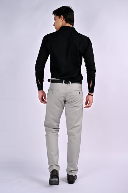 NextGen FlexTailor Smart Casual Cotton-Stretch Silver Chinos