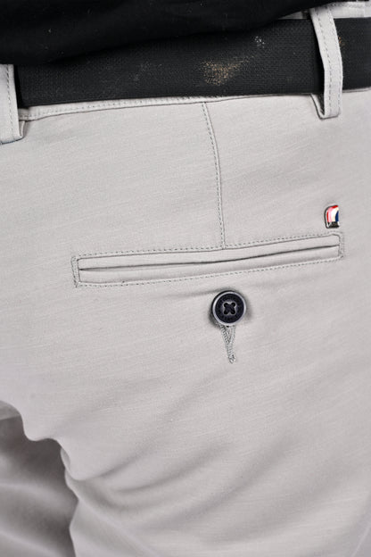 NextGen FlexTailor Smart Casual Cotton-Stretch Silver Chinos
