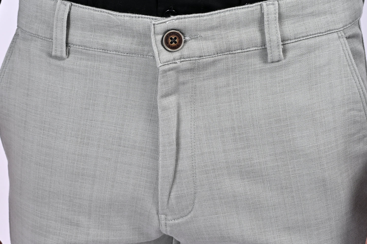 UrbanCross 4-Way Stretch Premium Tailor-Fit Textured Grey Trousers | 65% Cotton 33% Poly 2% Spandex