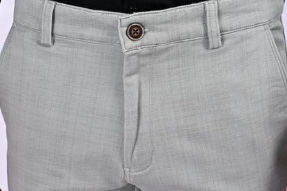 UrbanCross 4-Way Stretch Premium Tailor-Fit Textured Grey Trousers | 65% Cotton 33% Poly 2% Spandex