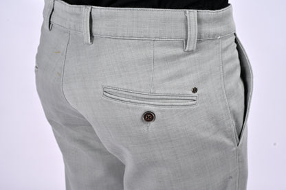 UrbanCross 4-Way Stretch Premium Tailor-Fit Textured Grey Trousers | 65% Cotton 33% Poly 2% Spandex