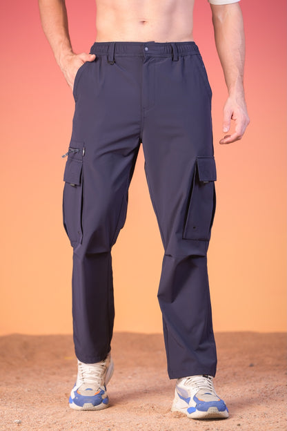 Men’s Soft Polyester Cargo Pants Navy