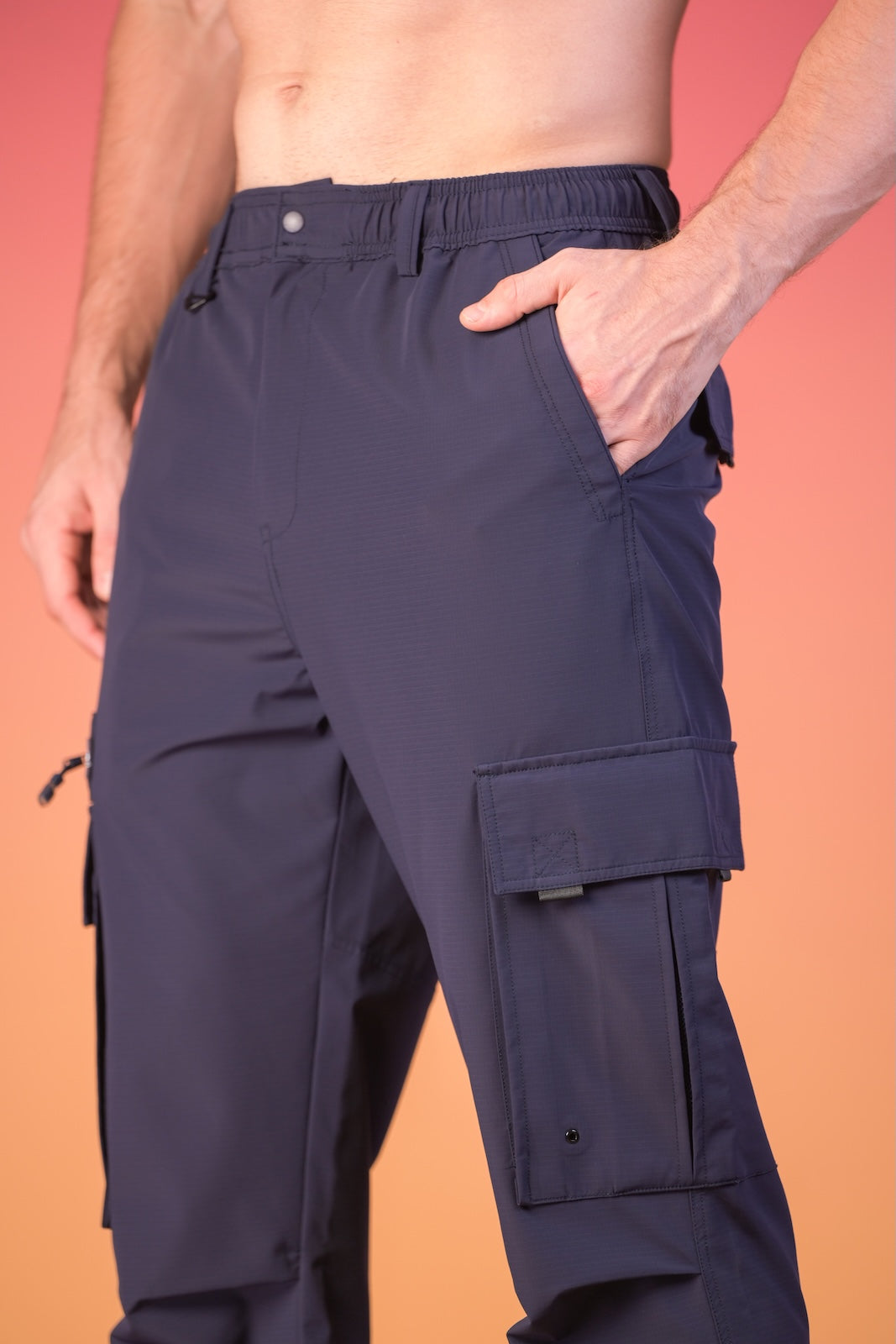 Men’s Soft Polyester Cargo Pants Navy
