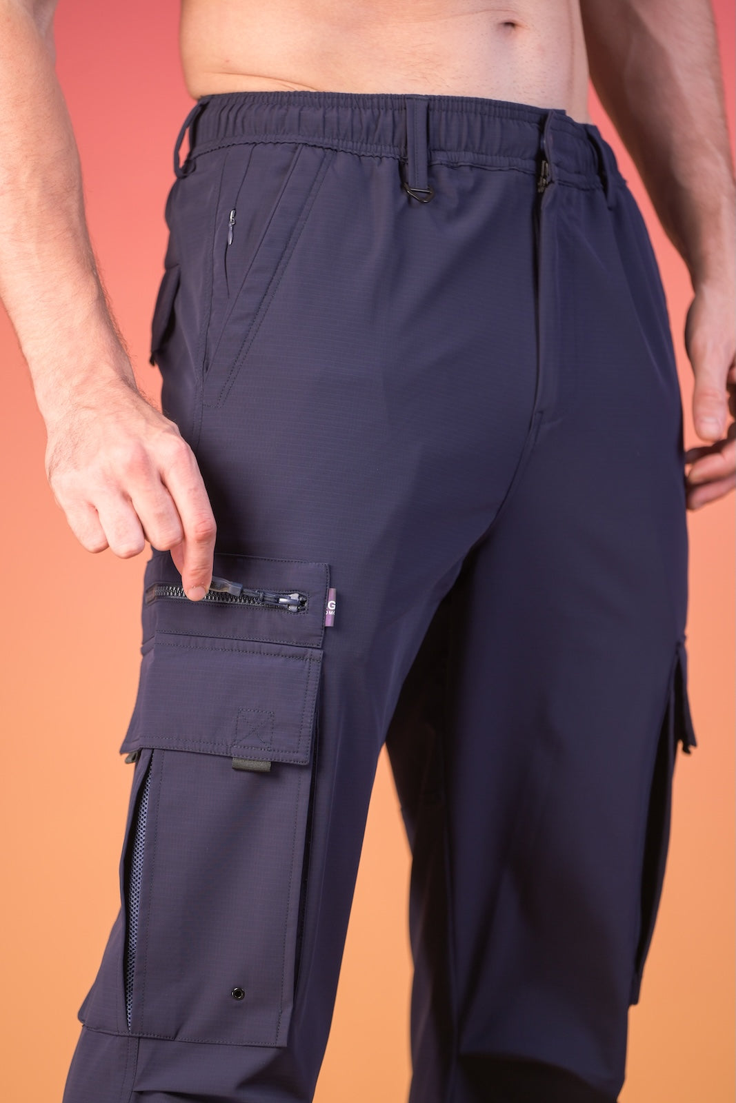 Men’s Soft Polyester Cargo Pants Navy