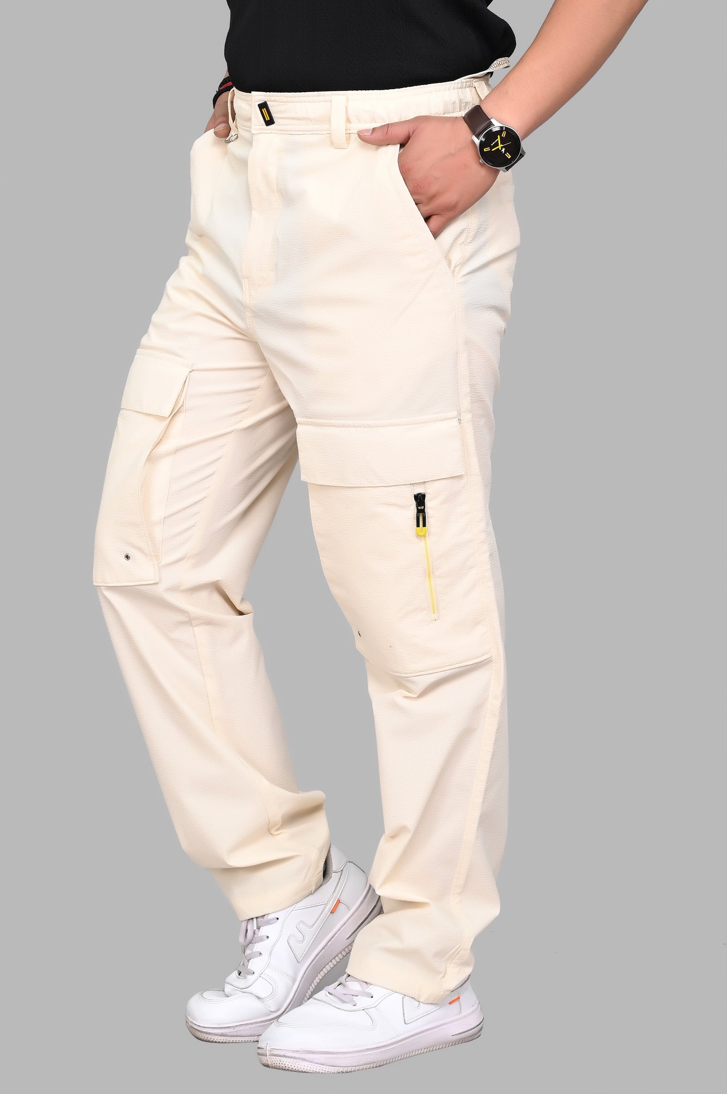Wide-Leg Cargo Trousers