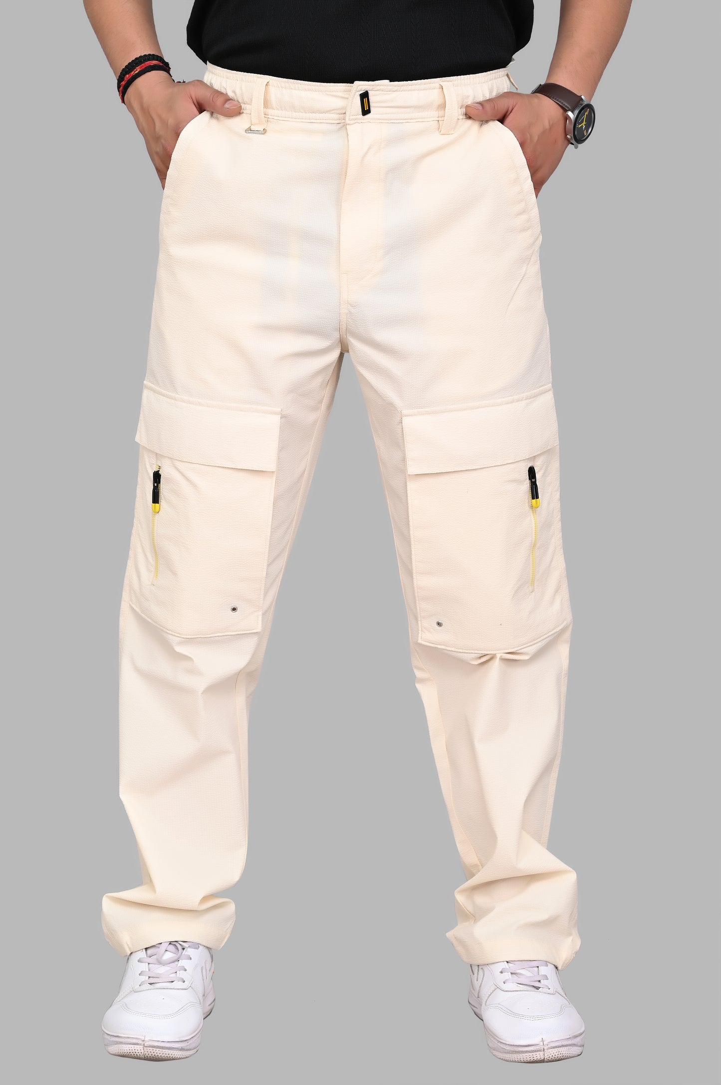 Wide-Leg Cargo Trousers
