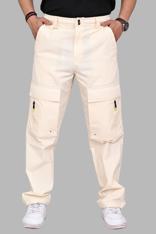Wide-Leg Cargo Trousers