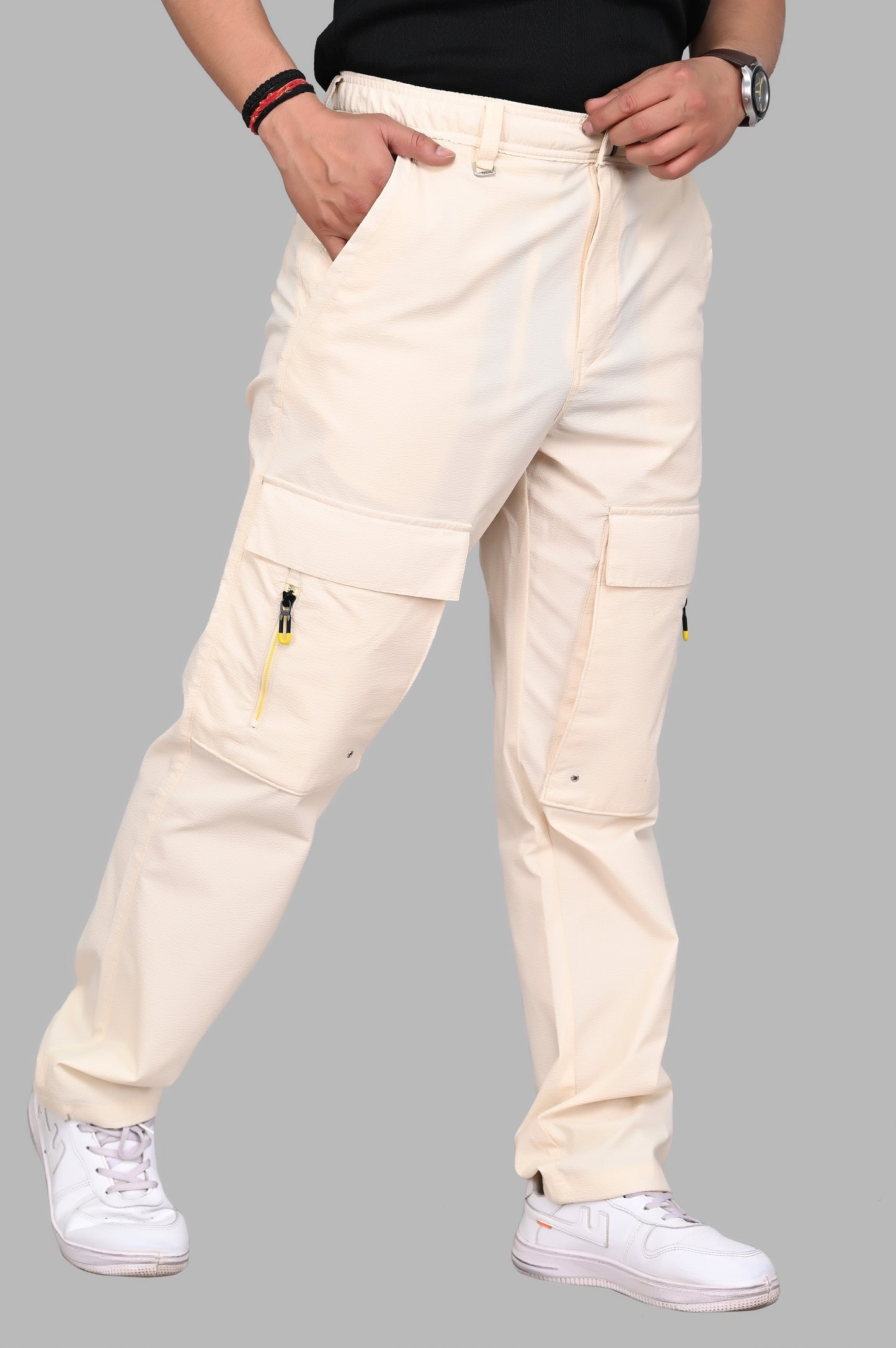 Wide-Leg Cargo Trousers
