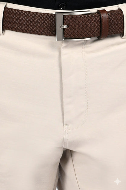 NextGen FlexTailor Smart Casual Cotton-Stretch Cream Chinos